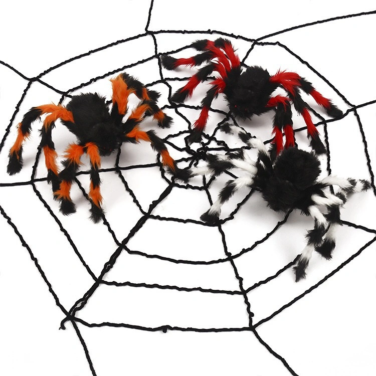 Halloweenská dekorace - pavouk velký černo-zelený - 75 cm