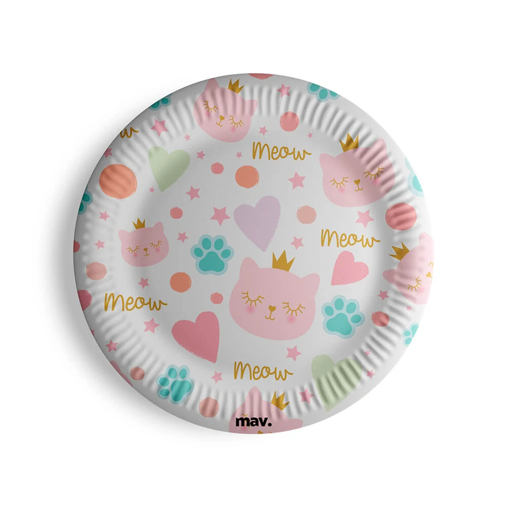 Papírové talíře Kočíčí princezna 23cm - 8ks