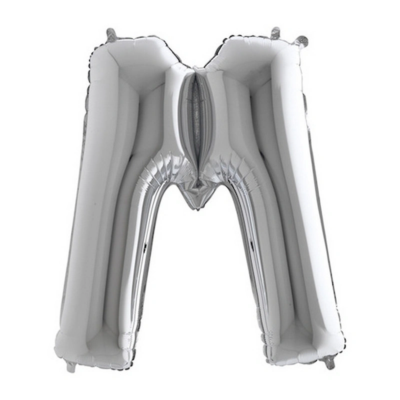 Foliové písmeno M stříbrné 102 cm