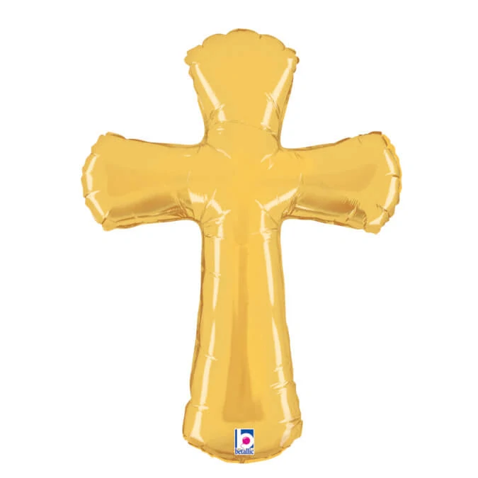 Fóliový balónek Zlatý kríž 99 cm
