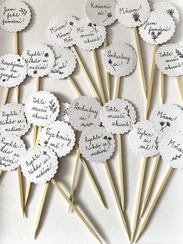 Handmade originální napichovátka barevné 20ks