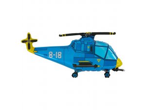 Fóliový balónek MINI Vrtulník Modrý 35cm