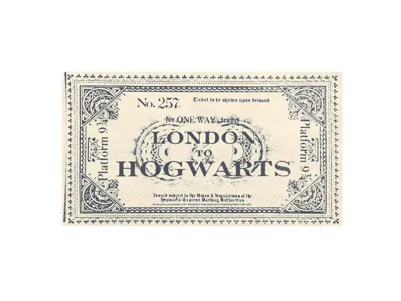 Papírové ubrousky Harry Potter Svět kouzel Jízdenka 20 ks