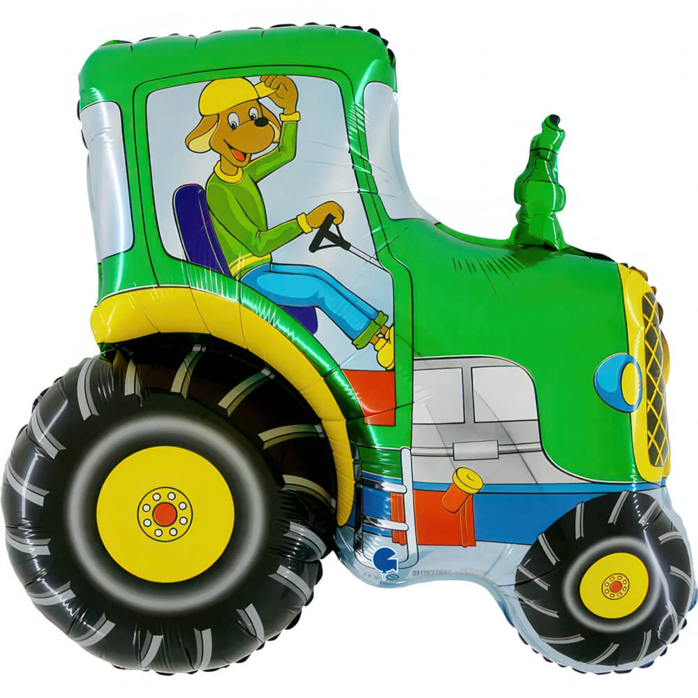 Fóliový balónek Traktor zelený 76cm