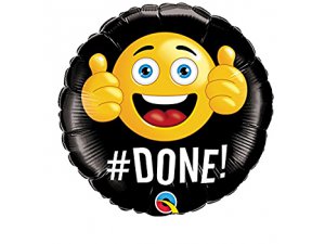 Fóliový balónek Kruh - #DONE! 45cm