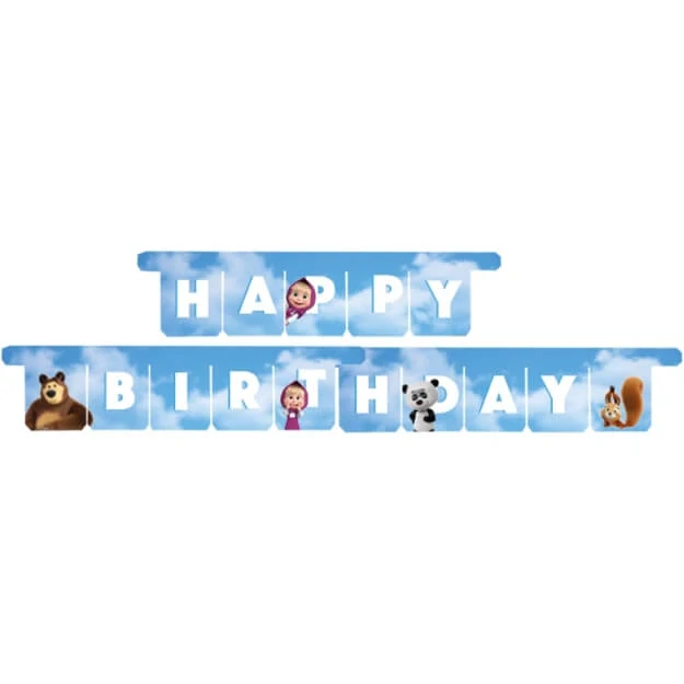 Girlanda Máša a Medvěd Happy Birthday