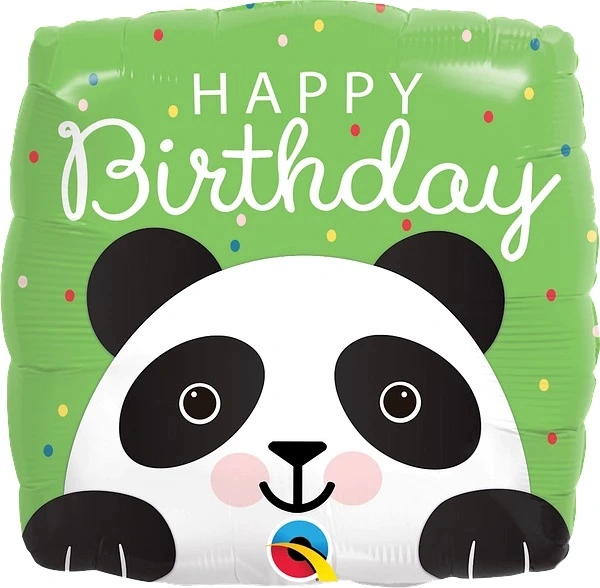 Fóliový balónek čtverec - Panda 46cm