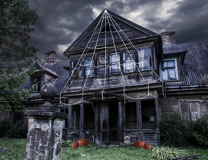 Halloweenská dekorace Pavučina na dům 500 cm