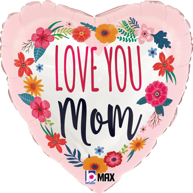 Fóliový balónek Srdce Satin LY Mom 46cm