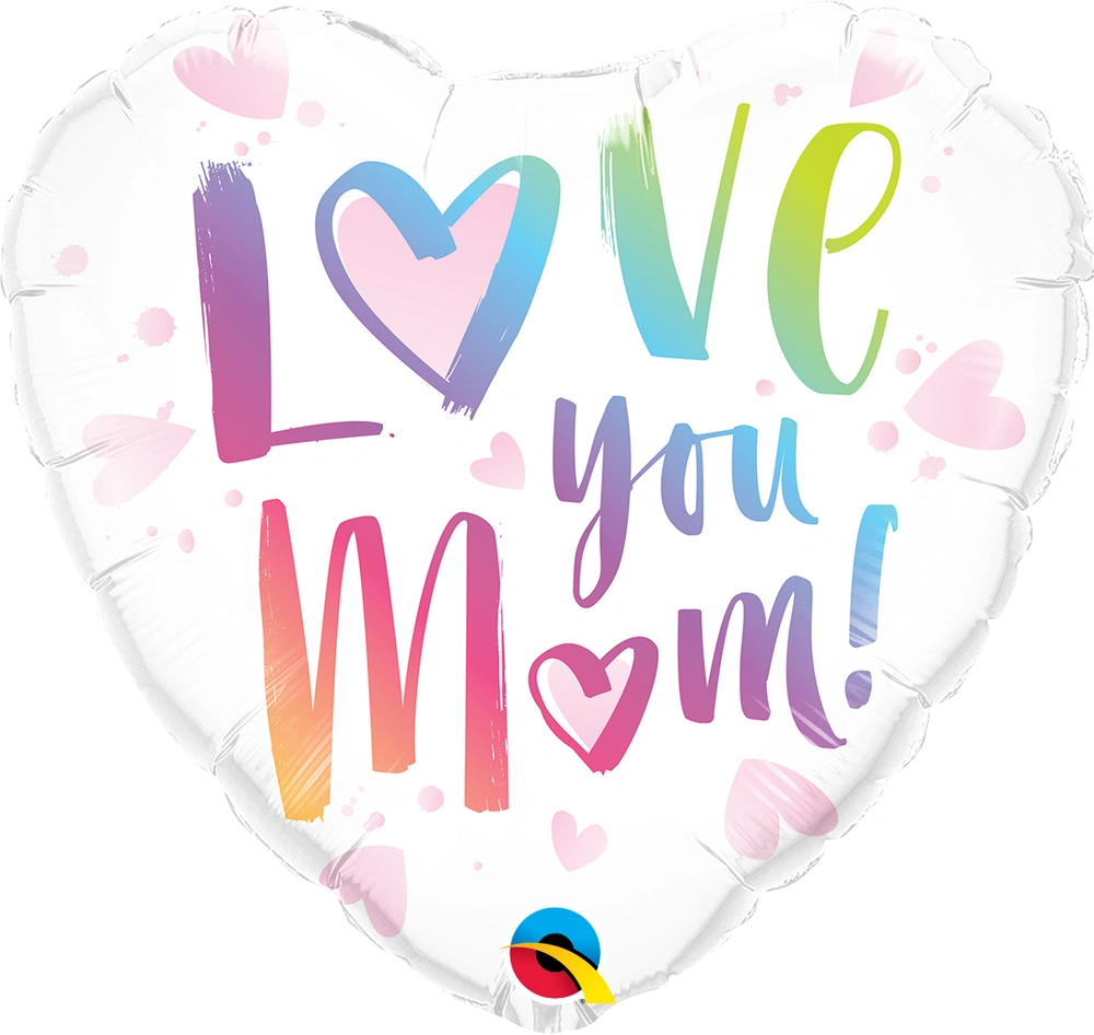 Fóliový balónek Srdce - Love you mum 45cm