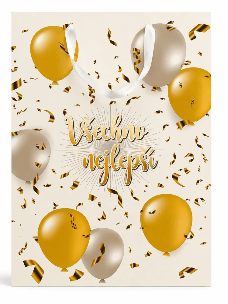 Dárková taška XL Všechno nejlepší balonky