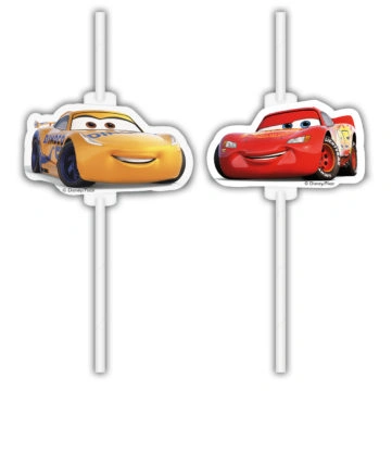 Papírová brčka Cars 3 - 4ks