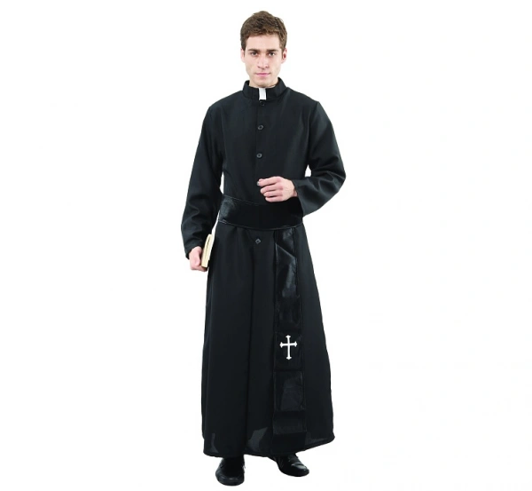 Kostým pro dospělé Kněz - sutana, pásek - velikost M/L