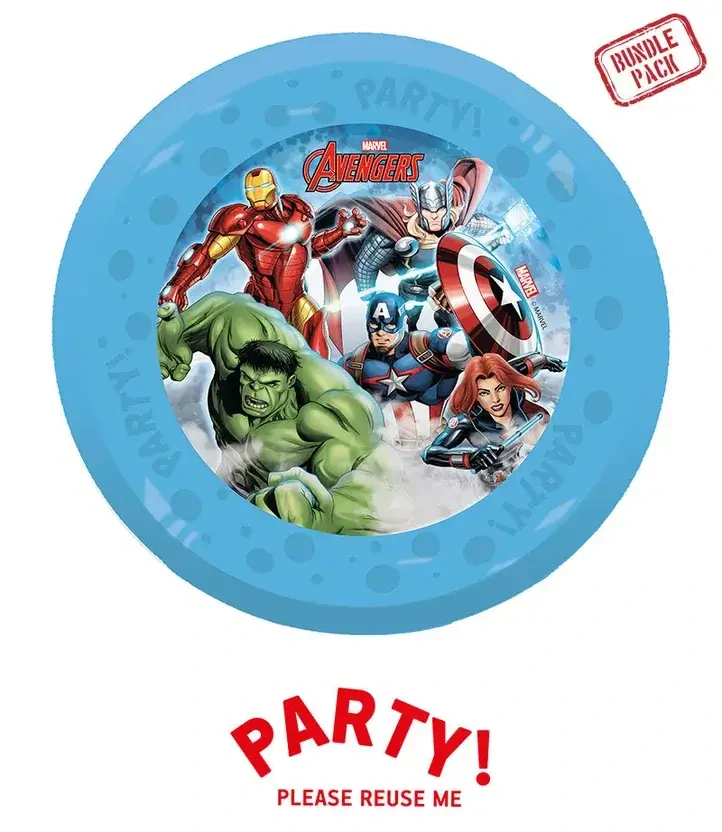 Plastové talíře Avengers znovupoužitelné 21 cm - 4 ks