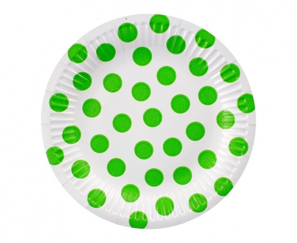 EKO Talířky papírové ,,puntík" světle zelené 18cm, 6ks