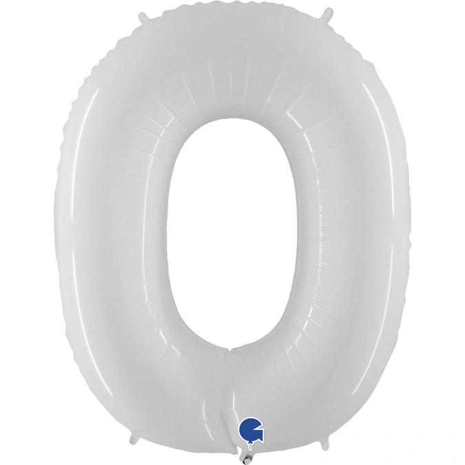 Fóliová číslice - bílá lesklá 0 - 102 cm