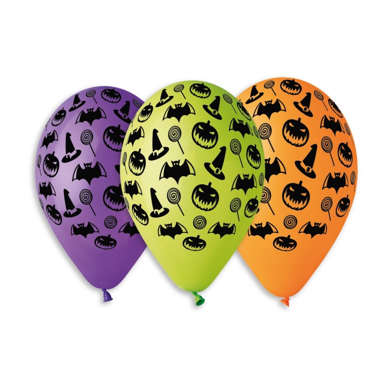 Balónek pastel 30 cm Halloween potisk (100ks/bal)