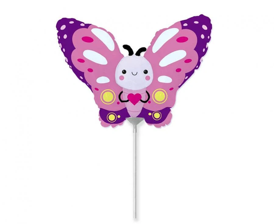 Fóliový balónek Mini Motýlek růžový 35cm