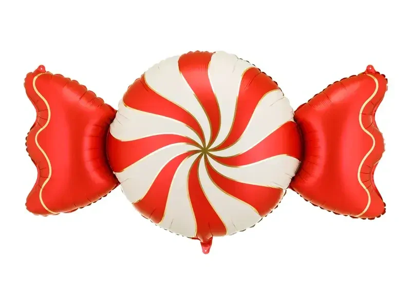 Fóliový balónek Vánoční bonbon červený 148 × 76 cm
