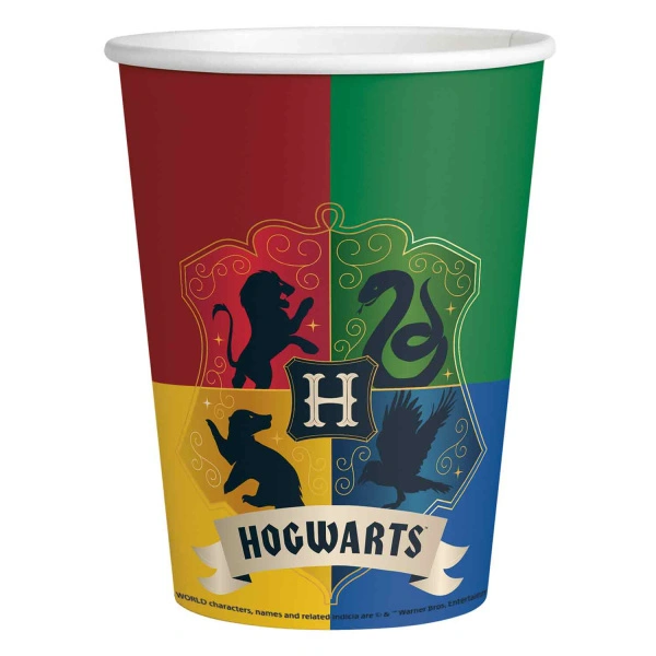 Papírové party kelímky Harry Potter - Bradavické koleje 250 ml