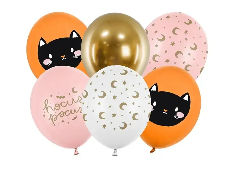 Latexové balonky Halloween kočička 30 cm - 6 ks