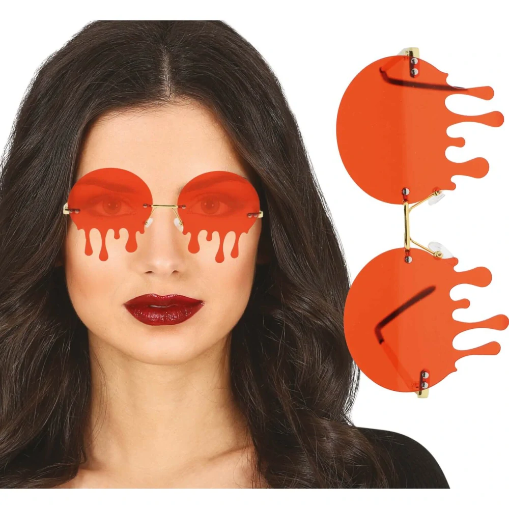 Brýle na Halloween krvavé kapky červené
