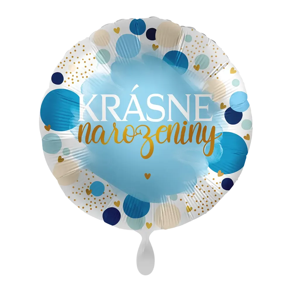 Fóliový balónek Krásné narozeniny CZ - Blue Birthday - 43 cm