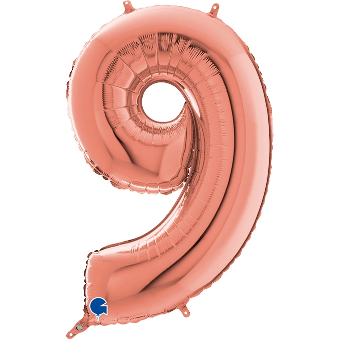 Číslice 9 rose gold (66cm,26")
