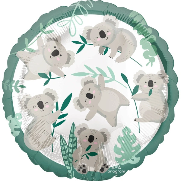 Fóliový balónek kulatý - Koala 43 cm