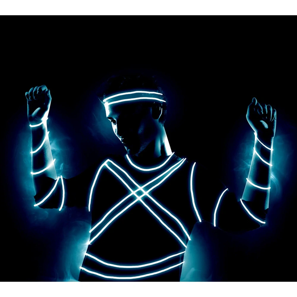 Bílá LED světelná šňůra na baterie 5 m