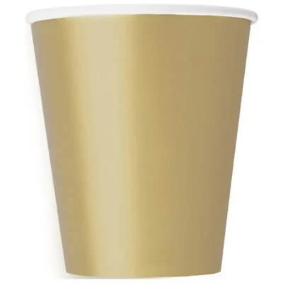 Papírové kelímky zlaté 270 ml - 8 ks
