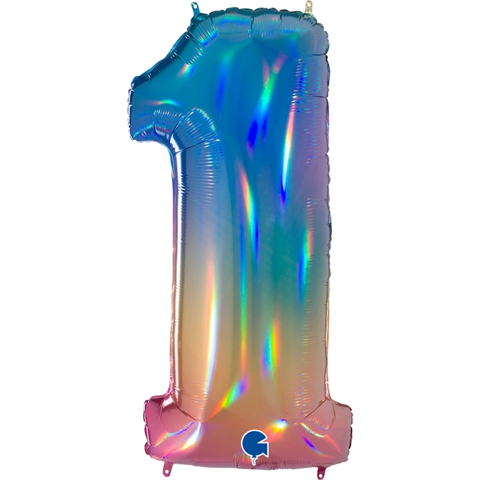 Foliová číslice - duhová 1 - 102 cm