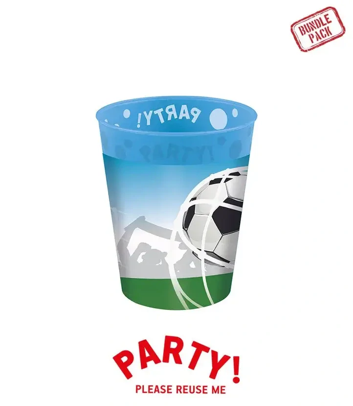 Plastové kelímky Fotbal znovupoužitelné 250ml - 4 ks