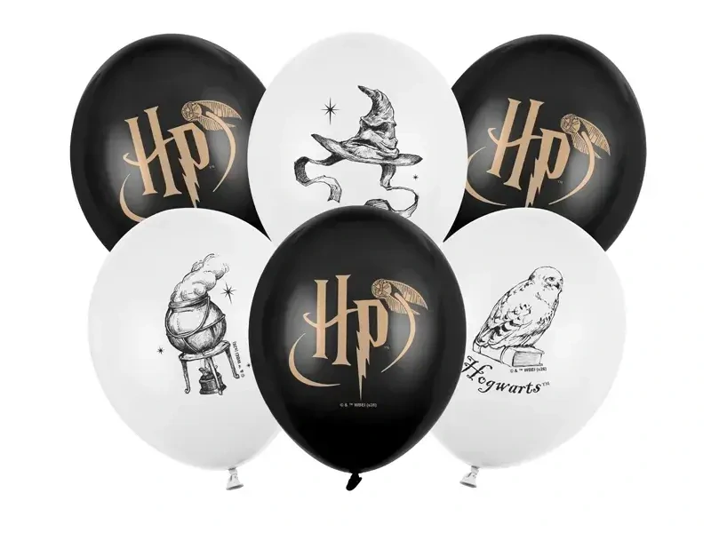 Latexové balónky Harry Potter černé a bílé 6 ks