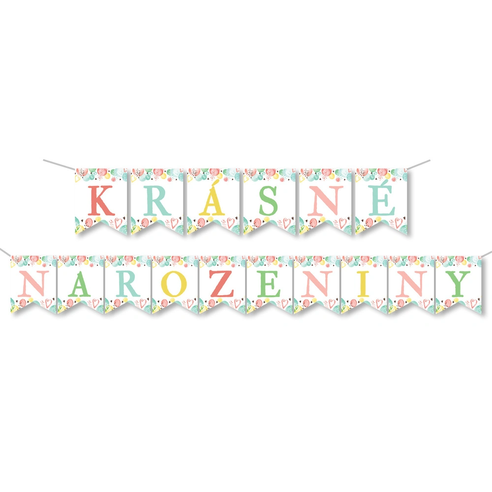 Papírový baner Krásné narozeniny