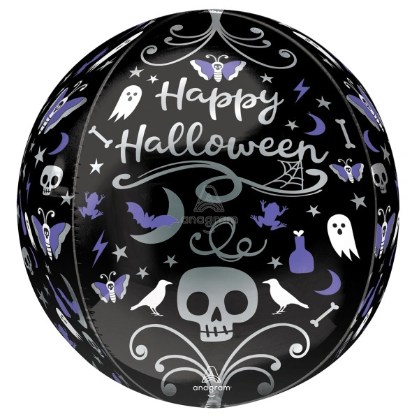 Foliový balonek koule Orbz Happy Halloween 40 cm