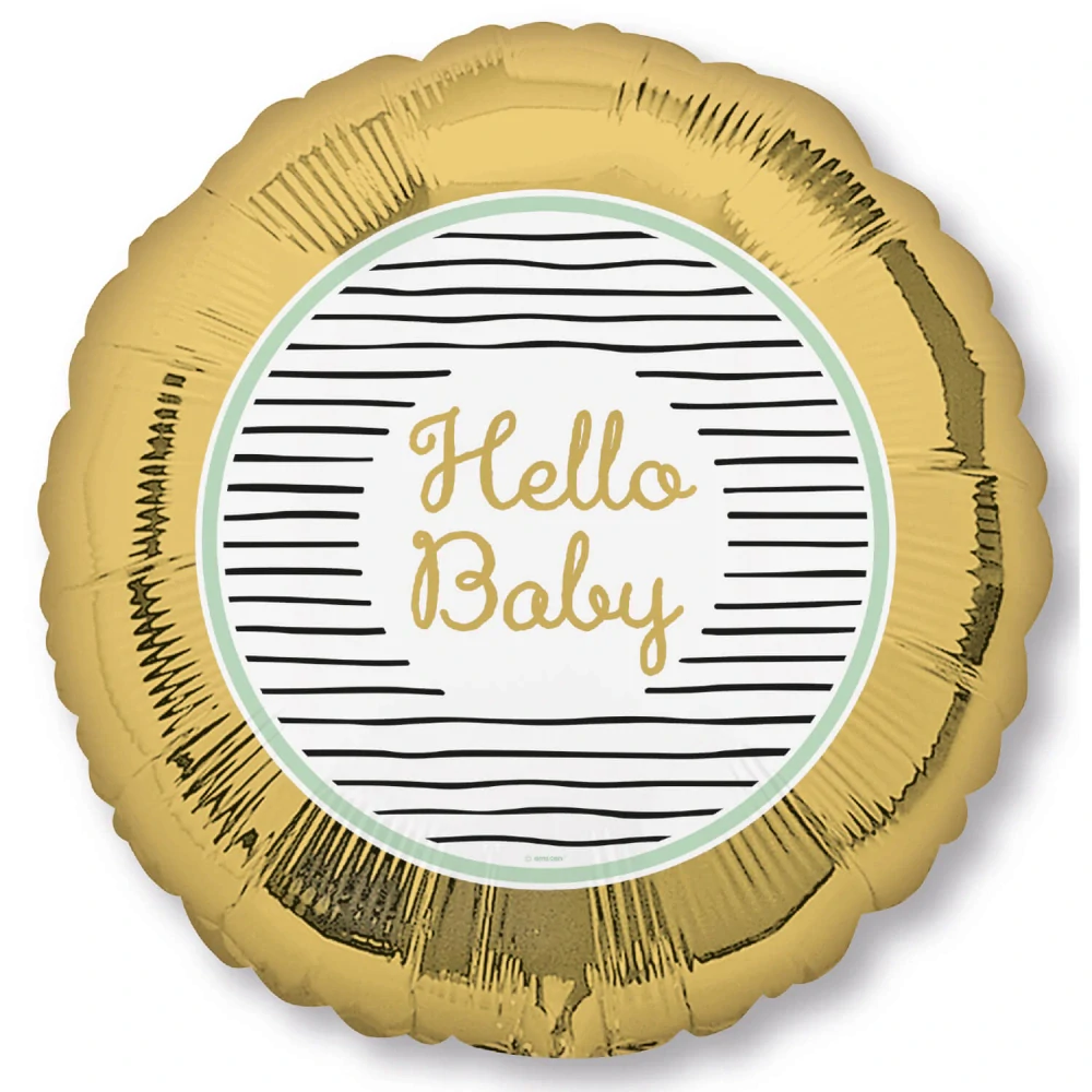 Fóliový balónek Hello Baby zlatý 43 cm