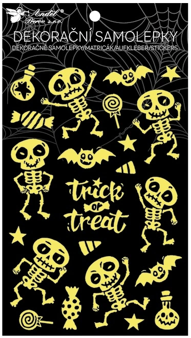 Dekorační samolepky Halloween - kostlivci