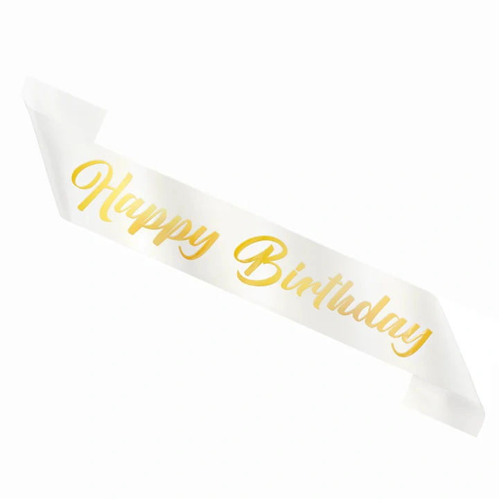 Šerpa Happy Birthday bílá