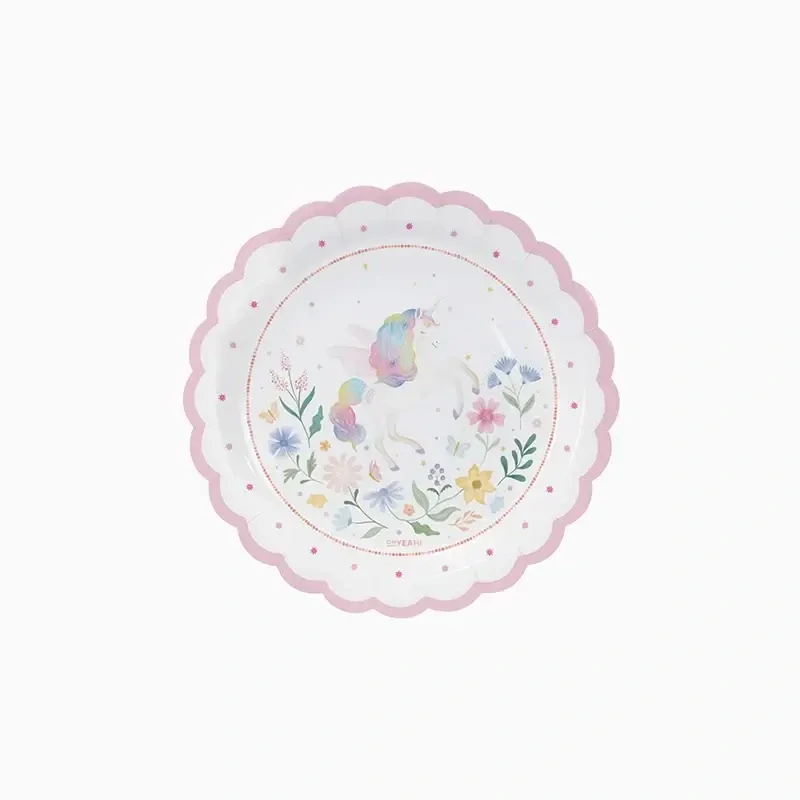 Papírové talířky Magický Jednorožec 18 cm - 6 ks