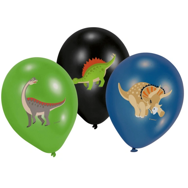 Latexové balonky Happy Dino barevné - 6 ks
