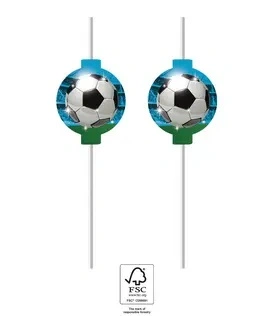 Papírová brčka - Fotbal 4ks