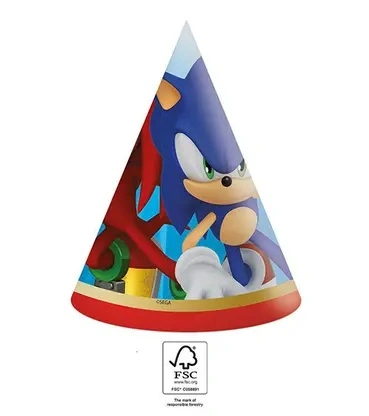 Papírové čepičky ježek Sonic 6ks
