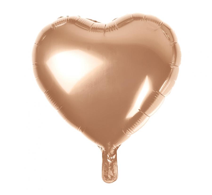Foliový balonek srdce rosegold 40 cm
