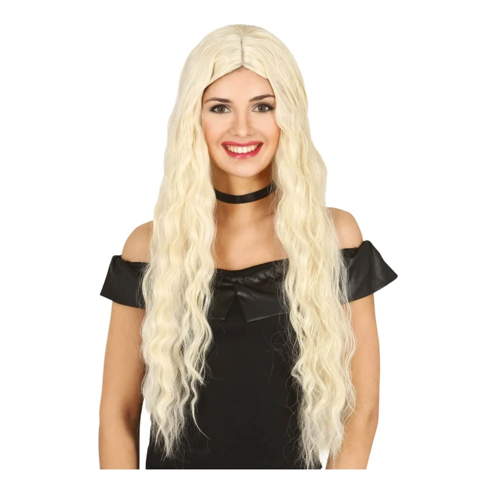 Paruka blond dlohá vlnitá