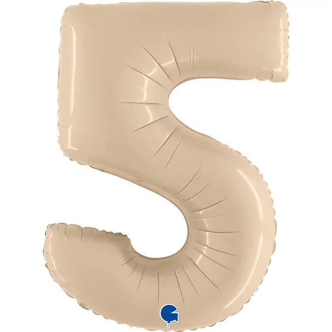 Fóliová číslice - krémová 5 - 102 cm
