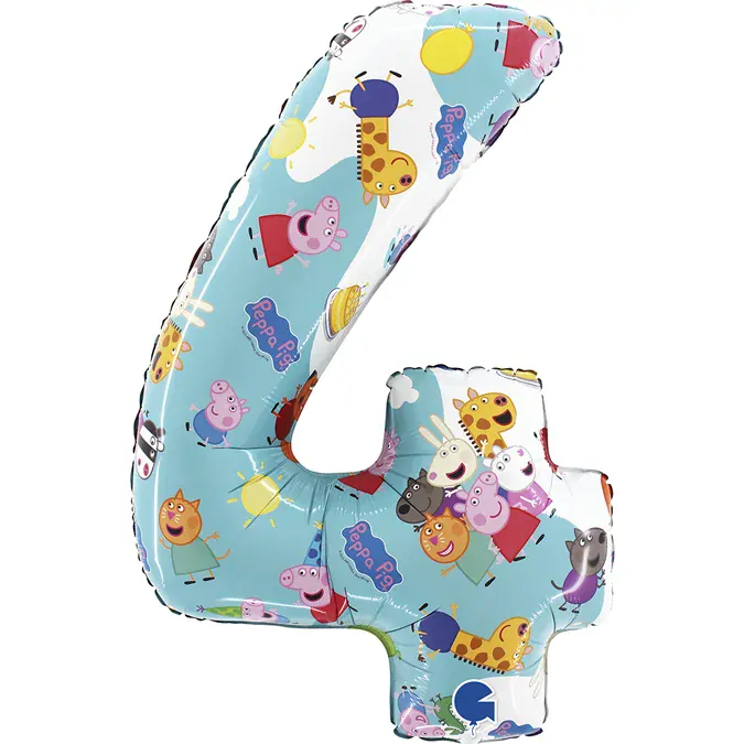 Foliová číslice - Prasátko Peppa 4 - 66 cm
