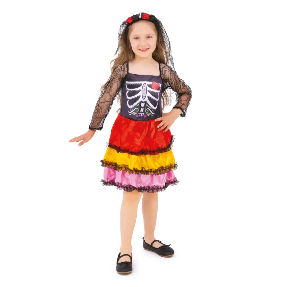 Dětský kostým Dia de los Muertos šaty