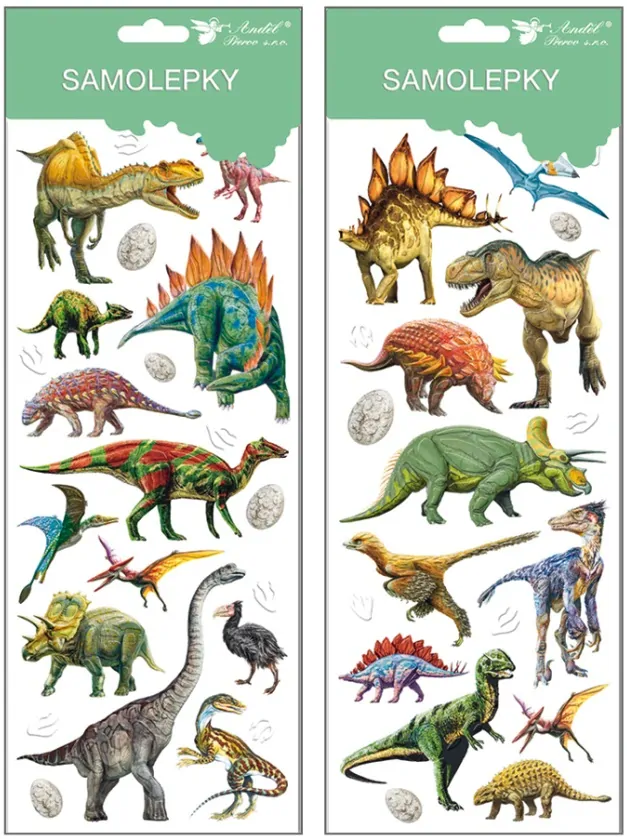 Samolepky Dinosauři s ražbou