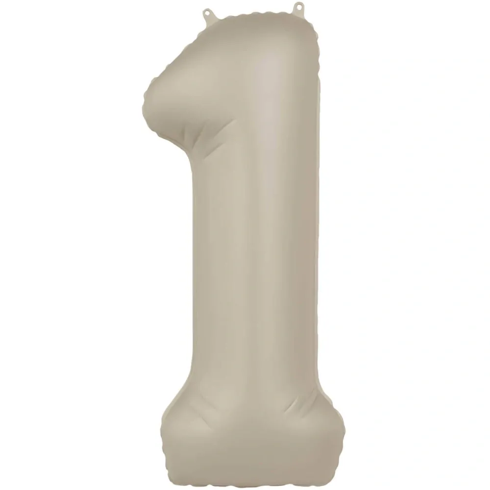 Foliová číslice - saténová krémová 1 - 86 cm